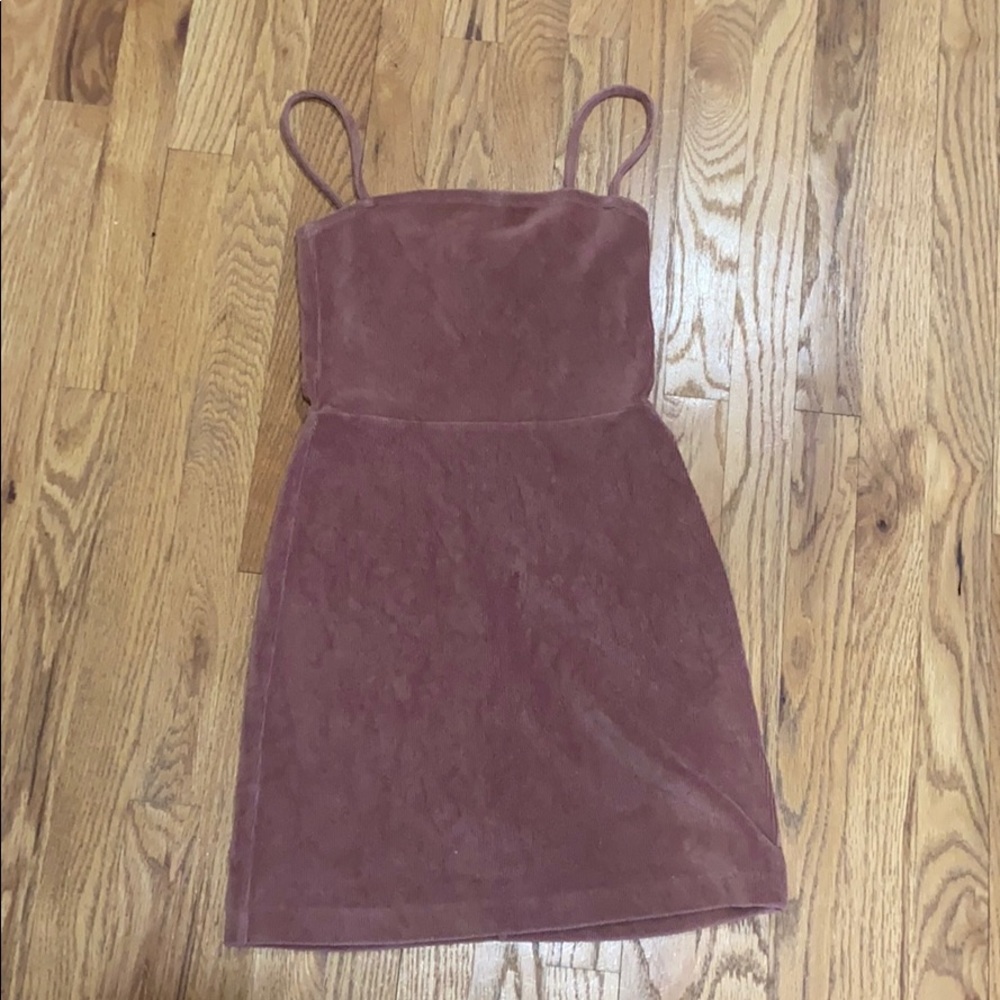 Mini Dark pink corduroy formal dress